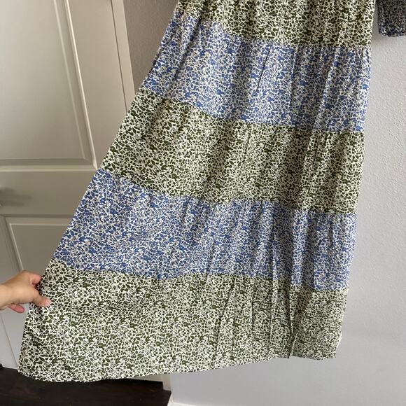 Tuckernuck HYACINTH HOUSE Green & Blue Floral Barton Midi Dress XS New - Picture 4 of 6